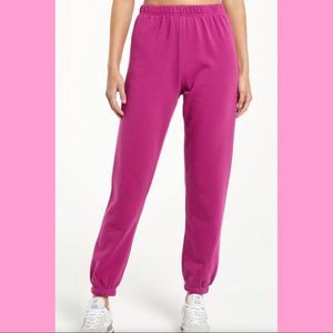 Z Supply Jewel Pink Classic Gym Fleece Joggers Sweat Pants Small New With Tags